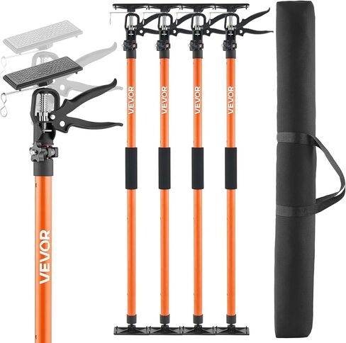 VEVOR Third Hand Tool, 3rd Hand Support System Premium Steel Support Pole with Storage Bag, Adjustable Support Rod for Cabinet Jack, Drywall Jack& Cargo Bars, 45.2 in- 114.2 in Long, 4 PC in Saudi Arabia