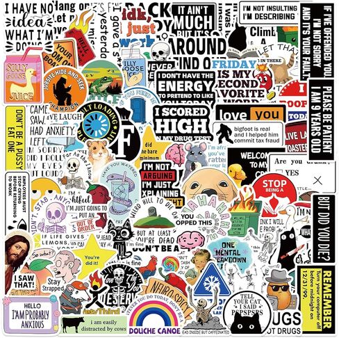 Cool Brand Stickers 101 Pack Decals for Laptop Computer Skateboard Water Bottles Car Teens Sticker in Kuwait