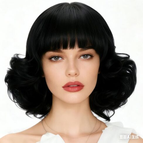 Svolna Yellow Short Bob Wig with Bangs for Women Synthetic Curly Natural Hair Wigs for Costume Cosplay Daily Use (Yellow) in Saudi Arabia