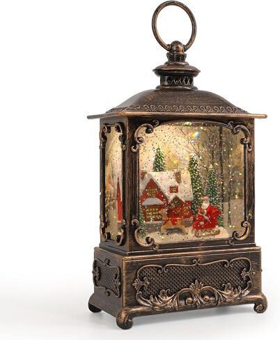 Snow Globe Lantern Christmas Table Decor with Nativity Music Lighted Scene Indoor Christmas Ornaments Decorations for Home Fireplace Mantle (Nativity Lantern) in Saudi Arabia