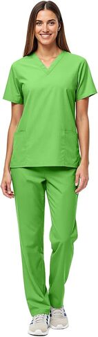 Women's Scrub Set - Medical Scrub Top and Pant, Lime, XX-Large in Kuwait