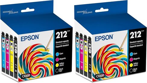 EPSON 212 Claria Ink Standard Capacity Black & Color Cartridge Combo Pack (T212120-BCS) + EPSON 212 Claria Ink High Capacity Black Cartridge (T212XL120-S) | Ink Cartridge Set for EPSON XP-4100, XP-4105, WF-2830 & WF-2850 Printers in Kuwait