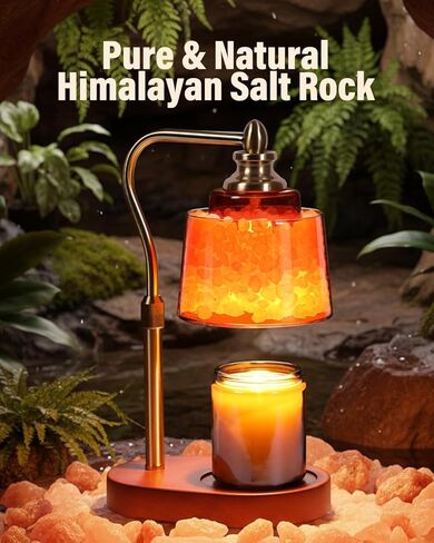 3-in-1 Candle Warmer Lamp with Timer Dimmable, Himalayan Salt Lamp & Passive Diffuser, Gifts for Women, House Warming Gifts New Home Decor, Wax Melt Warmer for Jar Candles in Saudi Arabia