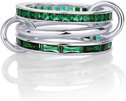 PAVOI 14K Yellow Gold Plated pavé-Set Triple Band Statement Ring for Women | Cubic Zirconia Interlocking Link Ring | Size 7 in Saudi Arabia