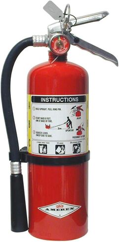 Amerex 5 Pound Stored Pressure ABC Dry Chemical 2A:10B:C Multi-Purpose Fire Extinguisher For Class A, B And C Fires With Anodized Aluminum Valve, Wall Bracket, Hose And Nozzle in Saudi Arabia