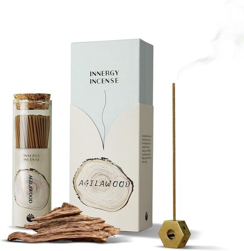 Innergy Luxury Peach Blossom Bisense Sticks - 100 ٪ رائحة الأزهار الطبيعية للهدوء والرومانسية والنوم | خشب الصندل الصديق للبيئة و Agarwood Blend | 150 عصا (62+ ساعة) مع حامل النحاس in Kuwait
