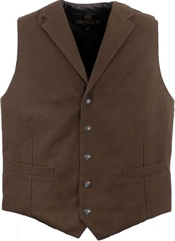 Outback Trading Company Men's Jessie Canvas 29829 Formal & Casual Western Snaps Closure Vest with Adjustable Back Slide Belt in Saudi Arabia