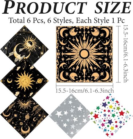 CREATCABIN 6 Pcs Tarot Glasses Cleaning Cloth Microfiber Cloth Soft Multicolor Sunglasses Cleaner Cloths Reusable Thicken Wipes Cloths for Women Men Eyeglasses Camera Cell Phone Lens Screens 6x6in in Saudi Arabia