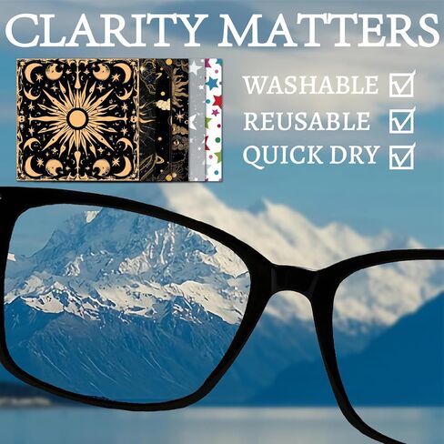 CREATCABIN 6 Pcs Tarot Glasses Cleaning Cloth Microfiber Cloth Soft Multicolor Sunglasses Cleaner Cloths Reusable Thicken Wipes Cloths for Women Men Eyeglasses Camera Cell Phone Lens Screens 6x6in in Saudi Arabia