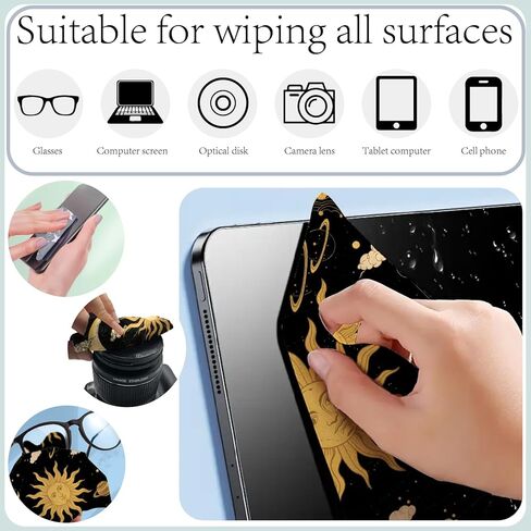 CREATCABIN 6 Pcs Tarot Glasses Cleaning Cloth Microfiber Cloth Soft Multicolor Sunglasses Cleaner Cloths Reusable Thicken Wipes Cloths for Women Men Eyeglasses Camera Cell Phone Lens Screens 6x6in in Saudi Arabia