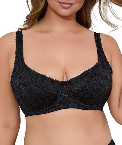 Women's Balconette Push Up Bra Unlined Underwire Sexy Lace Demi Square Neck Plus Size Bras in Saudi Arabia