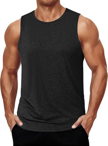 COOFANDY Mens Dry Fit Workout Tank Top Sleeveless Gym Muscle Shirt Summer Running Athletic Tshirts in Saudi Arabia