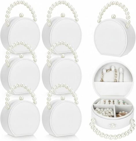 Weysat 8 Pack Travel Jewelry Case Gifts Box Bulk Mini Bridesmaid Jewelry Box Earring Storage Organizer Women Proposal Gifts(Sage Green) in Saudi Arabia