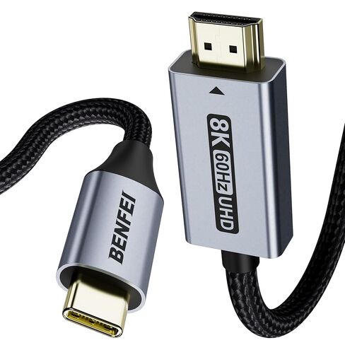 كابل BENFEI USB C إلى HDMI بطول 6 أقدام [4K@60 هرتز، هيكل من الألومنيوم، مجدول من النايلون]، Thunderbolt 3/4 متوافق مع iPhone 15 Pro/Max، MacBook Pro/Air 2023، iPad Pro، Surface Book 2، Galaxy S23 والمزيد in Kuwait