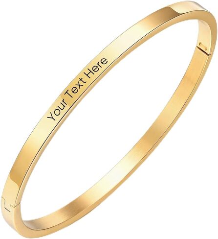 Personalized Gold Bracelets for Women - 14K Gold Plated Bracelet, Name ID Engraved Friendship Bangle Bracelet,Gold Classic Bangles Trendy Jewelry,Anniversary Valentines Day Gifts for Her Girlfriend in Saudi Arabia