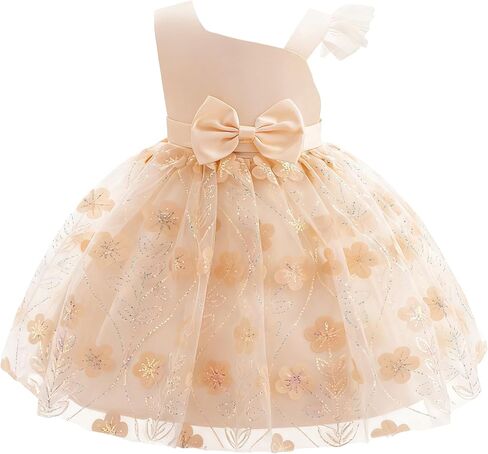Light Tulle Dress for Girls Elegant Toddler Formal Dress with Floral Embroidery for Easter and Special Occasions in Saudi Arabia