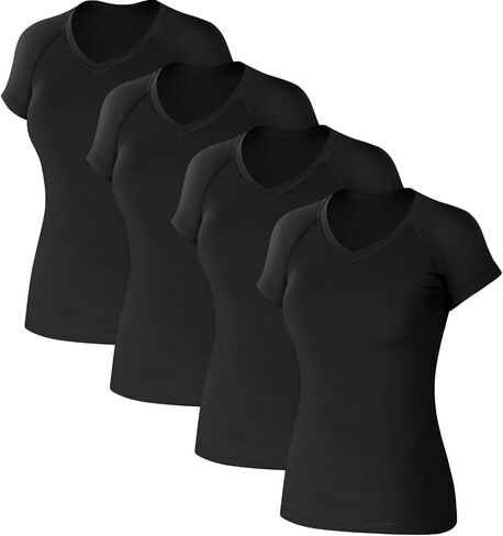 coume 4 pack قمصان ضغط المرأة القمصان الجافة القمصان القصيرة in Saudi Arabia