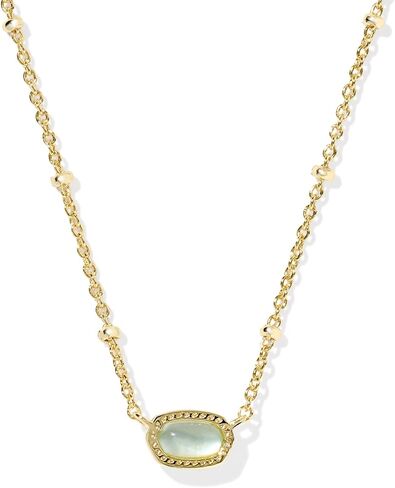 Kendra Scott, Women's, Mini Elisa Satellite Short Pendant Necklace, Vintage Silver Golden Obsidian, One Size in Saudi Arabia