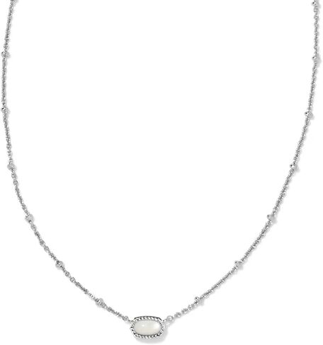 Kendra Scott, Women's, Mini Elisa Satellite Short Pendant Necklace, Vintage Silver Golden Obsidian, One Size in Saudi Arabia