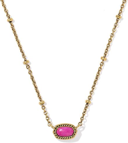 Kendra Scott, Women's, Mini Elisa Satellite Short Pendant Necklace, Vintage Silver Golden Obsidian, One Size in Saudi Arabia