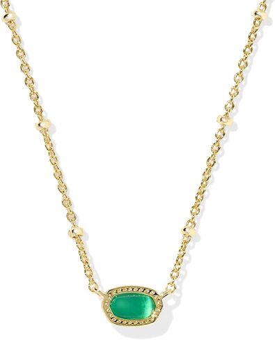 Kendra Scott, Women's, Mini Elisa Satellite Short Pendant Necklace, Vintage Silver Golden Obsidian, One Size in Saudi Arabia
