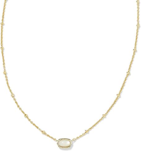 Kendra Scott, Women's, Mini Elisa Satellite Short Pendant Necklace, Vintage Silver Golden Obsidian, One Size in Saudi Arabia