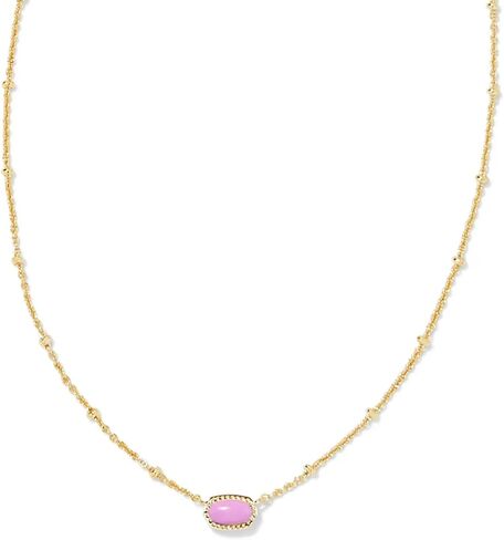 Kendra Scott, Women's, Mini Elisa Satellite Short Pendant Necklace, Vintage Silver Golden Obsidian, One Size in Saudi Arabia