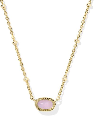 Kendra Scott, Women's, Mini Elisa Satellite Short Pendant Necklace, Vintage Silver Golden Obsidian, One Size in Saudi Arabia