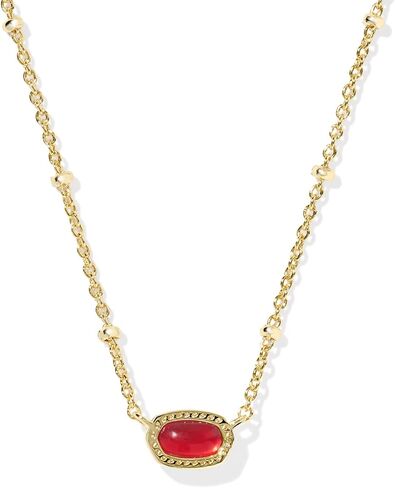 Kendra Scott, Women's, Mini Elisa Satellite Short Pendant Necklace, Vintage Silver Golden Obsidian, One Size in Saudi Arabia