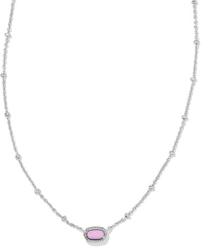 Kendra Scott, Women's, Mini Elisa Satellite Short Pendant Necklace, Vintage Silver Golden Obsidian, One Size in Saudi Arabia