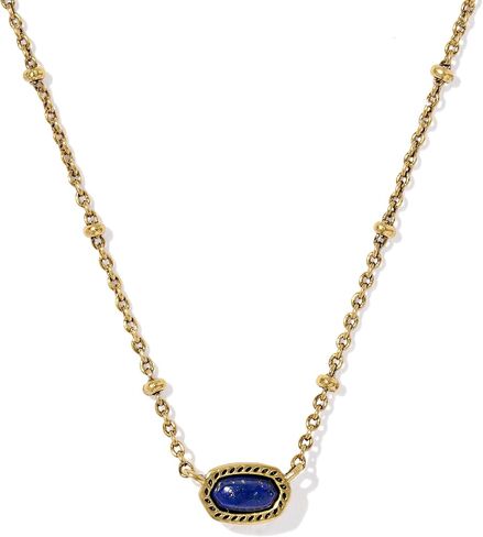 Kendra Scott, Women's, Mini Elisa Satellite Short Pendant Necklace, Vintage Silver Golden Obsidian, One Size in Saudi Arabia
