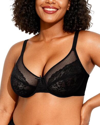 OEAK حمالات الصدر النسائية ذات التغطية الكاملة حمالة صدر مقاس كبير غير مبطنة من الدانتيل Bralette رفع التي شيرت حمالات الصدر للثدي الكبير in Kuwait