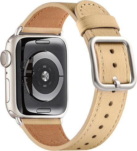 MNBVCXZ متوافق مع سوار ساعة Apple 38 مم 40 مم 41 مم 42 مم 44 مم 45 مم 49 مم النساء الرجال الفتيات الأولاد حزام بديل من الجلد الطبيعي لسلسلة iWatch 8 7 6 5 4 3 2 1 Ultra SE (الرمال الوردية/الذهب الوردي) in Kuwait