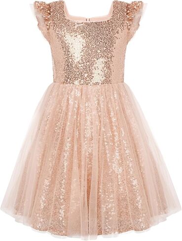 GRACE KARIN Girls Party Sequin Dress Size 6-12Y, Kids Birthday Dance Formal Sparkly Dresses, Wedding Flower Girl Dress in Saudi Arabia