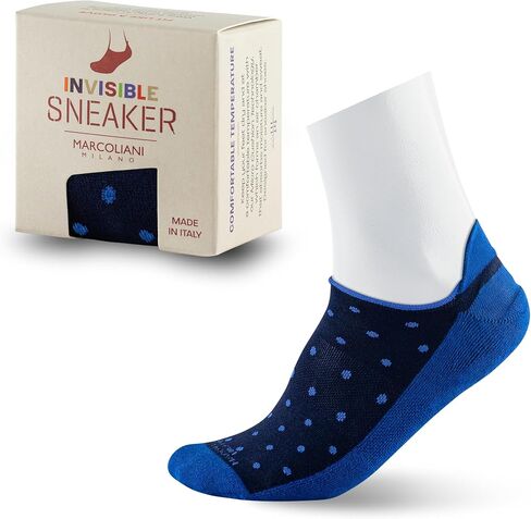 MARCOLIANI Mens Dress Socks - Invisible Sneaker Microcushion Pima Cotton Solid Color Milano in Saudi Arabia