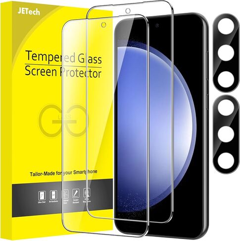 JETech Screen Protector for Samsung Galaxy S21 Plus 6.7-Inch with Camera Lens Protector, Easy Installation Tool, Tempered Glass Film, HD Clear, 2-Pack Each in Kuwait