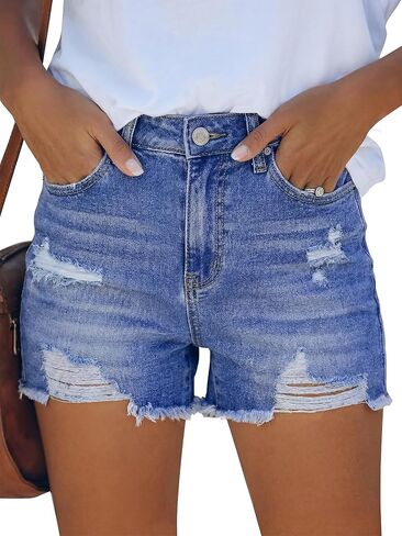 ANRABESS Denim Shorts for Women High Waisted Ripped Rolled Stretchy Jeans Shorts Casual Distressed 2026 Summer Clothes in Saudi Arabia