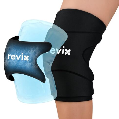 REVIX 3D Knee Ice Pack Wrap, Flexible Ice Compression Knee Sleeve with Innovative Dual-layer Gel, Reusable ice sleeve for knee, Cold Therapy for Knee, Elbow & Calf (M) in Saudi Arabia