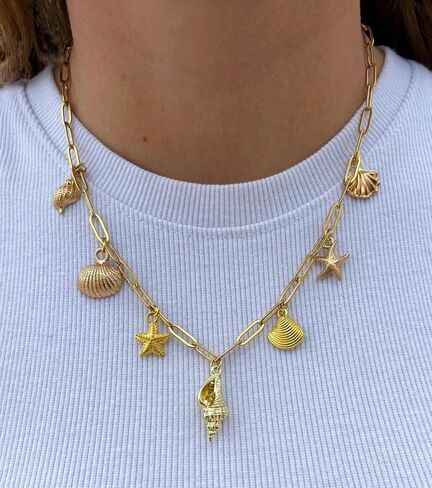 القوس الساحلية راعية البقر سحر قلادة صدف داينتي الذهب الصيف المختنق سلسلة Coquette مجوهرات كاوبوي هدية للرجال والنساء in Kuwait