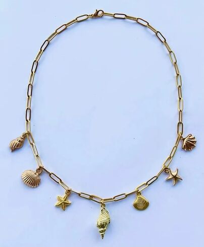 القوس الساحلية راعية البقر سحر قلادة صدف داينتي الذهب الصيف المختنق سلسلة Coquette مجوهرات كاوبوي هدية للرجال والنساء in Kuwait