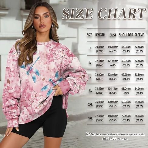 AFPANQZ Oversized Sweatshirt for Women Crewneck Long Sleeve Pullover Top Side Slit 2025 Fall Winter Fashion Outfits Clothes in Saudi Arabia