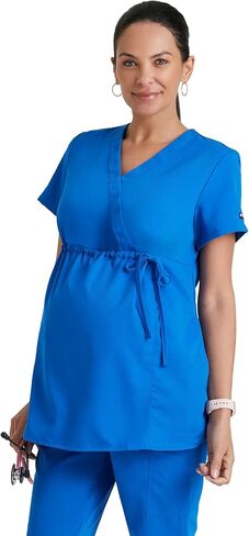 BARCO Grey's Anatomy Scrubs - Lilah Maternity Scrub Top for Women, Mock Wrap Front, Fitted Back Women's Scrub Top in Saudi Arabia