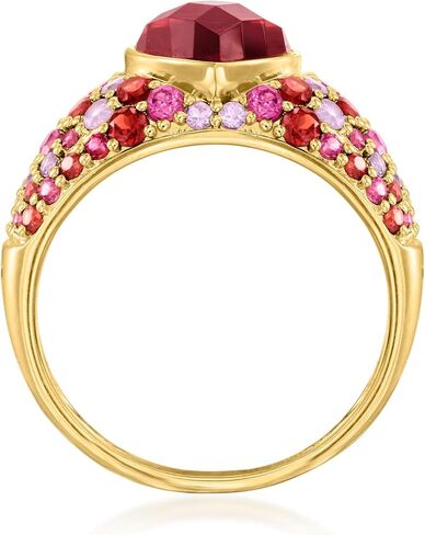 Ross-Simons 2.40 Carat Heart-Shaped Garnet and 2.70 ct. t.w. Multi-Gemstone Ring in 18kt Gold Over Sterling in Saudi Arabia