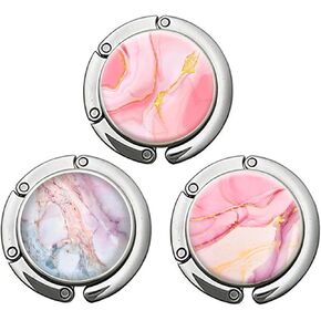Foldable Purse Hook Handbag Hangers for Table Handbag Storage Folding Decor Table Hook,Women's Bag Handbag Hanger Holder (Marble 4 Pack) in Kuwait