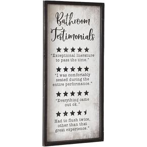 The Lakeside Collection Bathroom Word Search Wall Sign - Funny Farmhouse Art with Rustic, Vintage Style in Kuwait