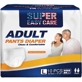 Adult Pants Diaper, Large Size, Super Absorbent, 10 Count Pack, Clean & Comfortable (Large) in Saudi Arabia
