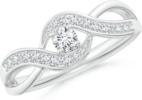 Angara Natural Diamond Solitaire Promise Ring for Women | Solitaire Round Diamond in 14K Solid Gold/Sterling Silver/Platinum | April Birthday, Anniversary Gemstone Jewellery Gift in Saudi Arabia