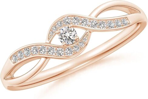Angara Natural Diamond Solitaire Promise Ring for Women | Solitaire Round Diamond in 14K Solid Gold/Sterling Silver/Platinum | April Birthday, Anniversary Gemstone Jewellery Gift in Saudi Arabia