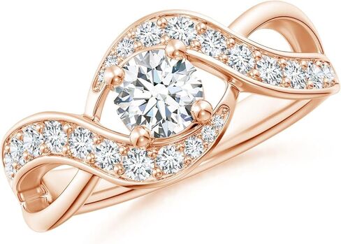 Angara Natural Diamond Solitaire Promise Ring for Women | Solitaire Round Diamond in 14K Solid Gold/Sterling Silver/Platinum | April Birthday, Anniversary Gemstone Jewellery Gift in Saudi Arabia