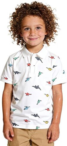 Motteecity Fashion Boys Turndown Collar Dino Printed Polo Shirt in Saudi Arabia